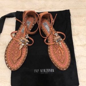 Coral colored authentic Ivy Kirzhner never worn flat thong sandals